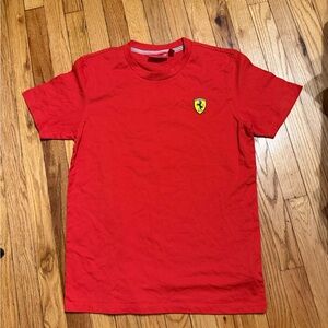 NWOT Scuderia Ferrari Red Men's T-Shirt signature prancing horse logo chest Sz S
